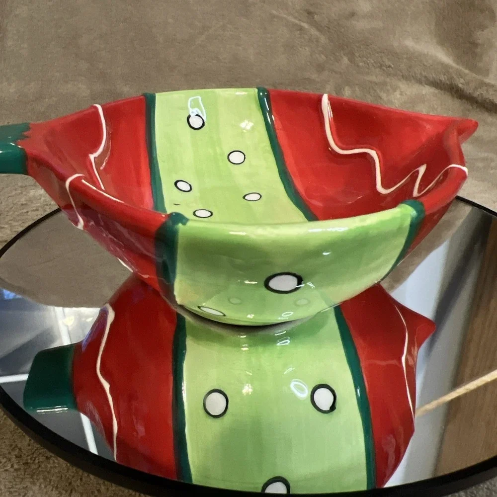Den Craft Inc Christmas Ornament Candy Dish Ceramic‎
